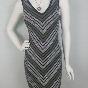 Gray/black/green striped Mossimo dress